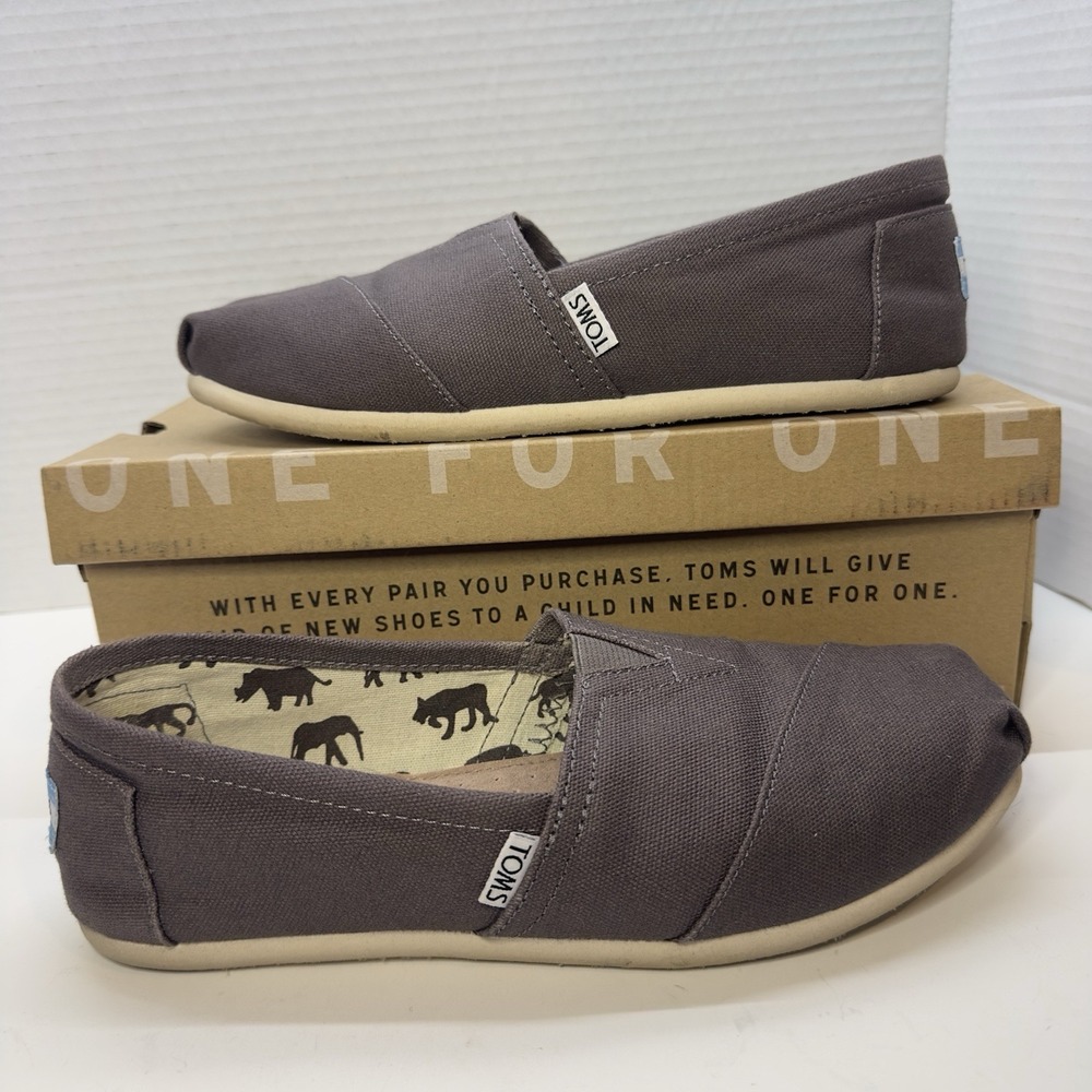 TOM'S CLASSICS ASH Canvas , Women's Size 8.5 Gray 001001B07 EUC